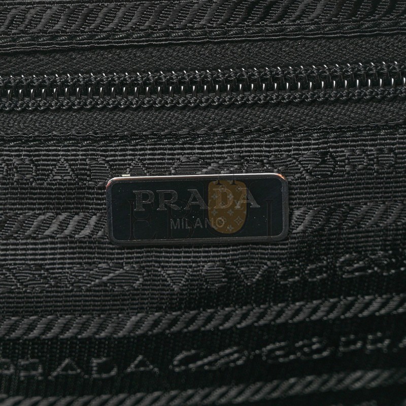 PRADA RE-NYLON SAFFIANO POUCH WRISTLET BLACK (25*13*11cm)