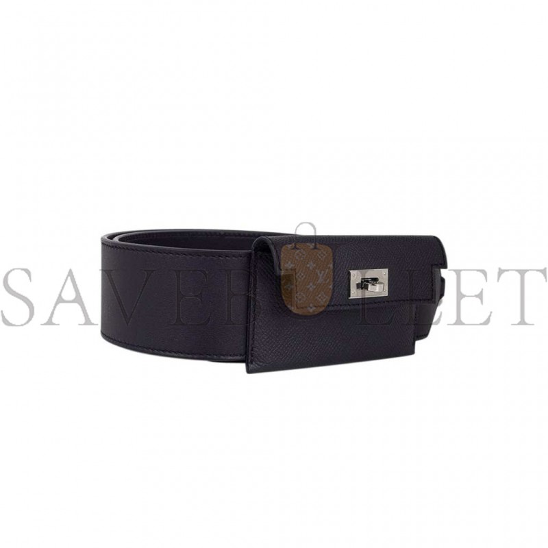 HERMES SWIFT EPSOM POCKET KELLY SHOULDER STRAP BLACK (5cm)