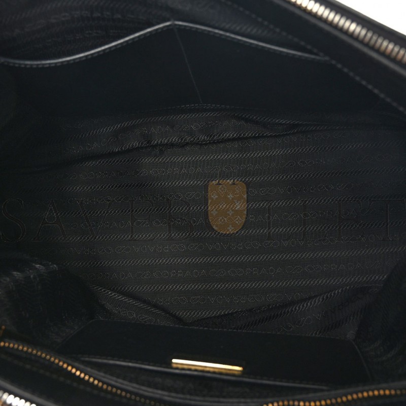 PRADA SAFFIANO MEDIUM GALLERIA DOUBLE ZIP TOTE BLACK (34*24*15cm)