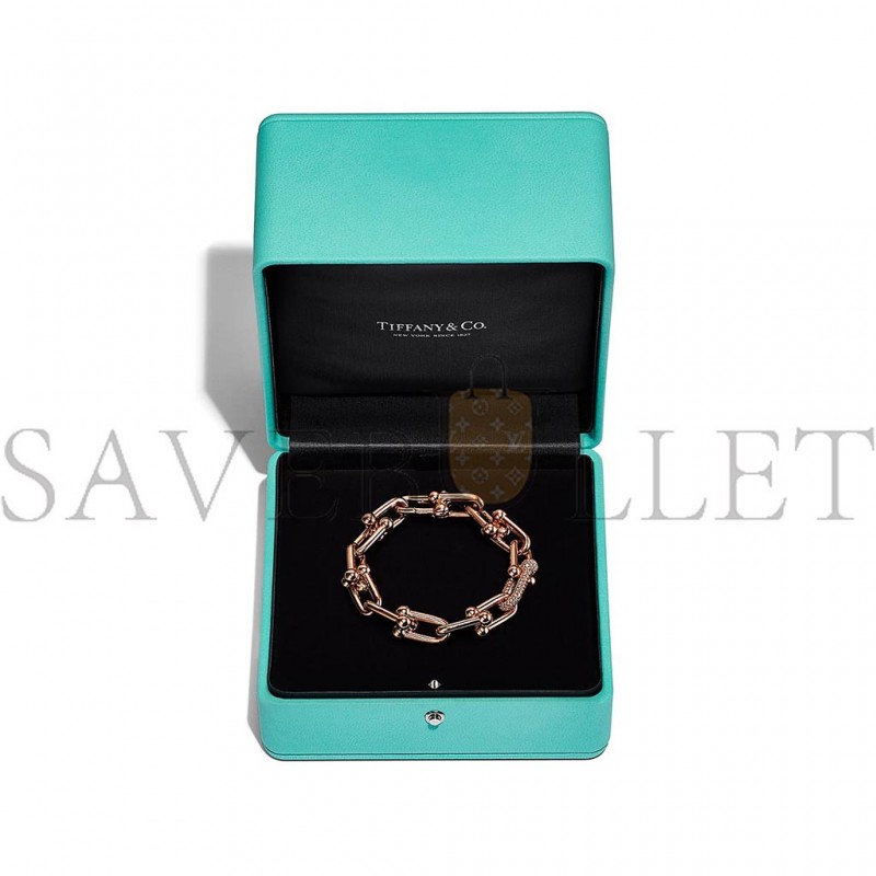 TIFFANY LARGE LINK BRACELET IN ROSE GOLD WITH DIAMONDS