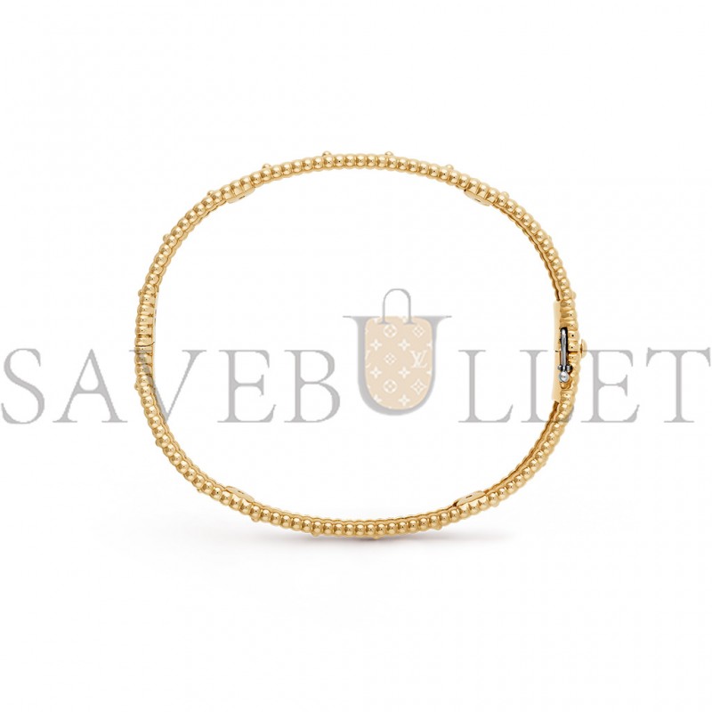 VAN CLEEF ARPELS PERLÉE CLOVERS BRACELET, SMALL MODEL - YELLOW GOLD, DIAMOND  VCARO56200