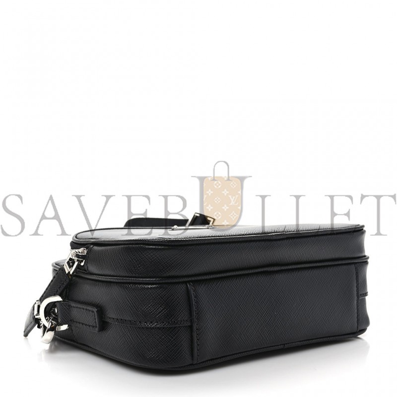 PRADA SAFFIANO SHOULDER BAG BLACK (20*14*8cm)