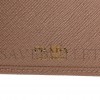 PRADA SAFFIANO TRIANGLE CONTINENTAL ZIP WALLET POWDER PINK (16*9*2cm)