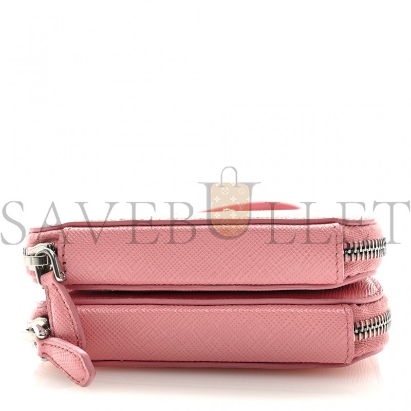 PRADA SAFFIANO MINI CROSSBODY POUCH PETAL PINK (15*10*4cm)