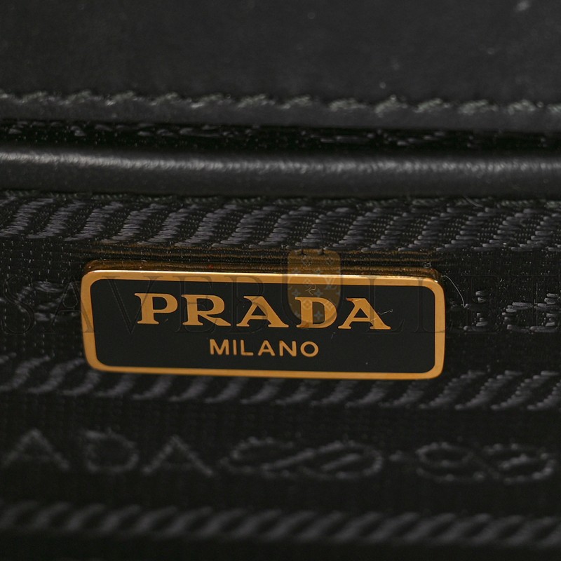 PRADA SAFFIANO SOFT CALFSKIN CHAIN SHOULDER BAG BLACK (20*13*6cm)