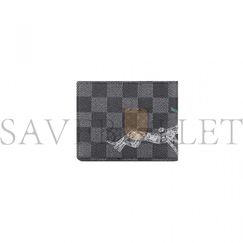 LOUIS VUITTON SLENDER WALLETDAMIER GRAPHITE STAMPS N64604 (12*9cm)