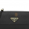 PRADA SAFFIANO WALLET WITH SHOULDER STRAP BLACK (21*14*4cm)