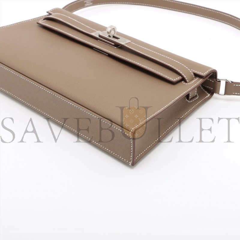 HERMES KELLY ELAN VEAU MADAME ETOUPE SILVER HARDWARE (28*15.5*4cm)