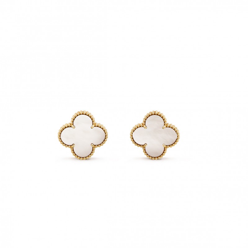 VAN CLEEF ARPELS MAGIC ALHAMBRA EARRINGS - YELLOW GOLD, MOTHER-OF-PEARL VCARA43700