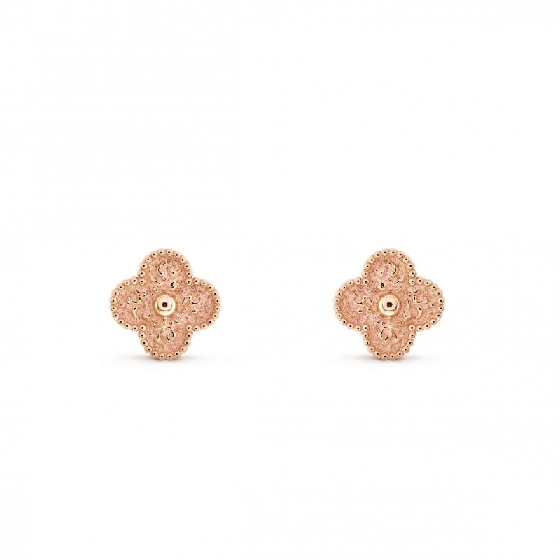 VAN CLEEF ARPELS VINTAGE ALHAMBRA EARRINGS - ROSE GOLD  VCARN9T400