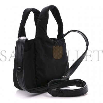 PRADA TESSUTO SOFT PADDED RE-NYLON STRIPED MINI BAG BLACK (18*15.5*10cm)