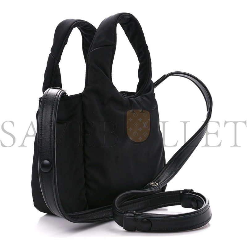 PRADA TESSUTO SOFT PADDED RE-NYLON STRIPED MINI BAG BLACK (18*15.5*10cm)