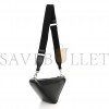 PRADA SOFTY CALFSKIN TRIANGLE SHOULDER BAG BLACK (28*16*10cm)