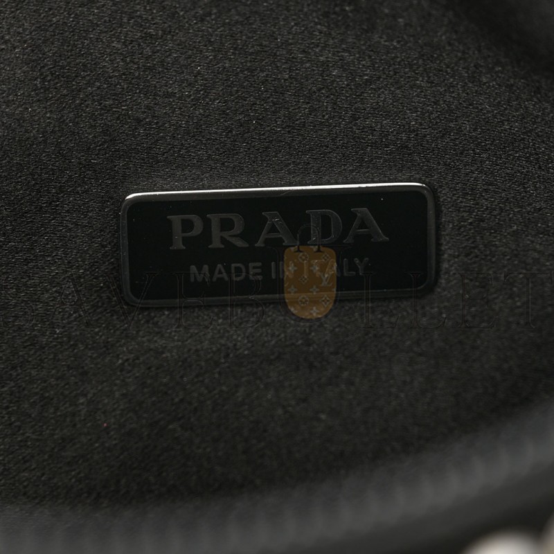 PRADA SATIN CRYSTAL MINI RE-EDITION 2000 BAG BLACK (22*17*6cm)