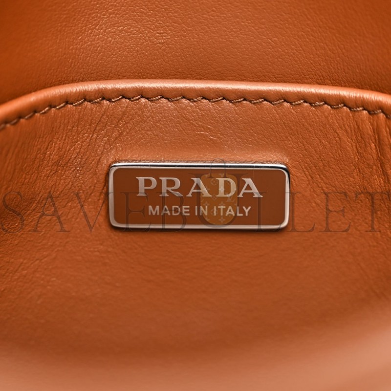 PRADA SPAZZOLATO CLEO FLAP SHOULDER BAG TOBACCO (24*21*6cm)