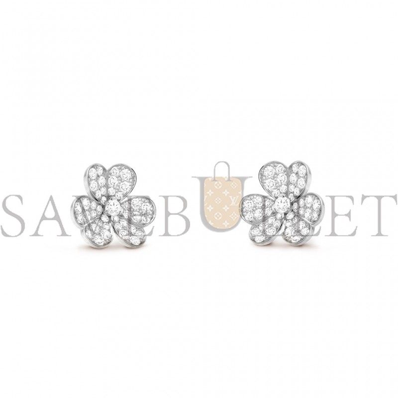 VAN CLEEF ARPELS FRIVOLE EARRINGS, SMALL MODEL - WHITE GOLD, DIAMOND  VCARB65800