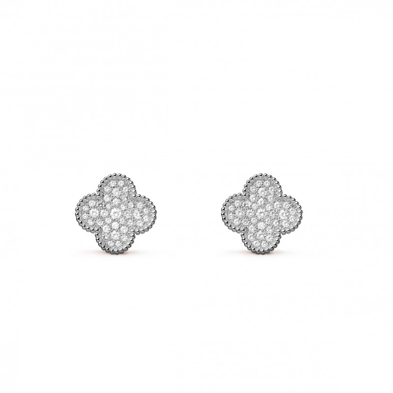 VAN CLEEF  ARPELS MAGIC ALHAMBRA EARRINGS - WHITE GOLD, DIAMOND  VCARN9ZR00