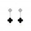 VAN CLEEF  ARPELS MAGIC ALHAMBRA EARRINGS, 2 MOTIFS - WHITE GOLD, DIAMOND, ONYX  VCARP2RA00