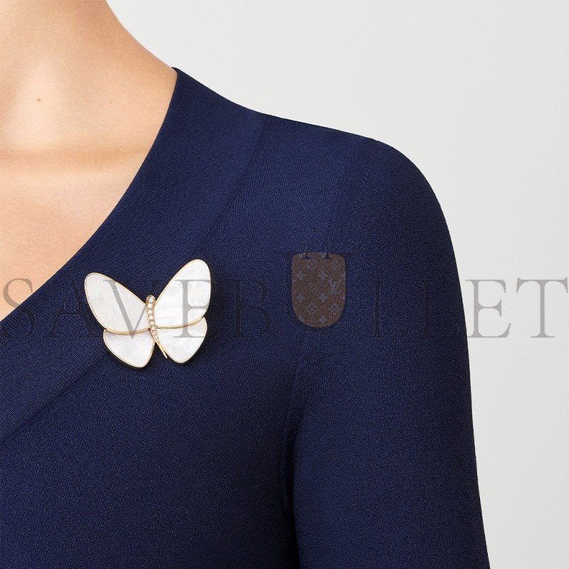 VAN CLEEF ARPELS BUTTERFLY CLIP - YELLOW GOLD, DIAMOND, MOTHER-OF-PEARL VCARA64100 VAN CLEEF ARPELS BUTTERFLY CLIP - YELLOW GOLD, DIAMOND, MOTHER-OF-PEARL VCARA64100