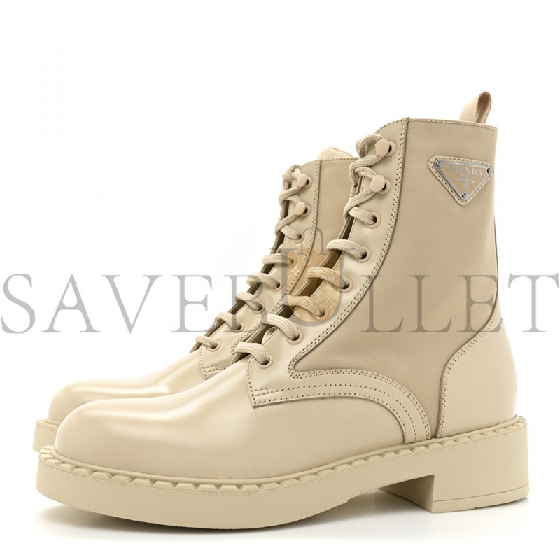 PRADA SPAZZOLATO RE-NYLON METAL TRIANGLE LOGO WOMENS 50MM COMBAT BOOTS 39.5 DESERTO PRADA SPAZZOLATO RE-NYLON METAL TRIANGLE LOGO WOMENS 50MM COMBAT BOOTS 39.5 DESERTO