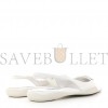 PRADA SPAZZOLATO TRIANGLE LOGO POINTED TOE SLINGBACK FLATS 37 WHITE PRADA SPAZZOLATO TRIANGLE LOGO POINTED TOE SLINGBACK FLATS 37 WHITE
