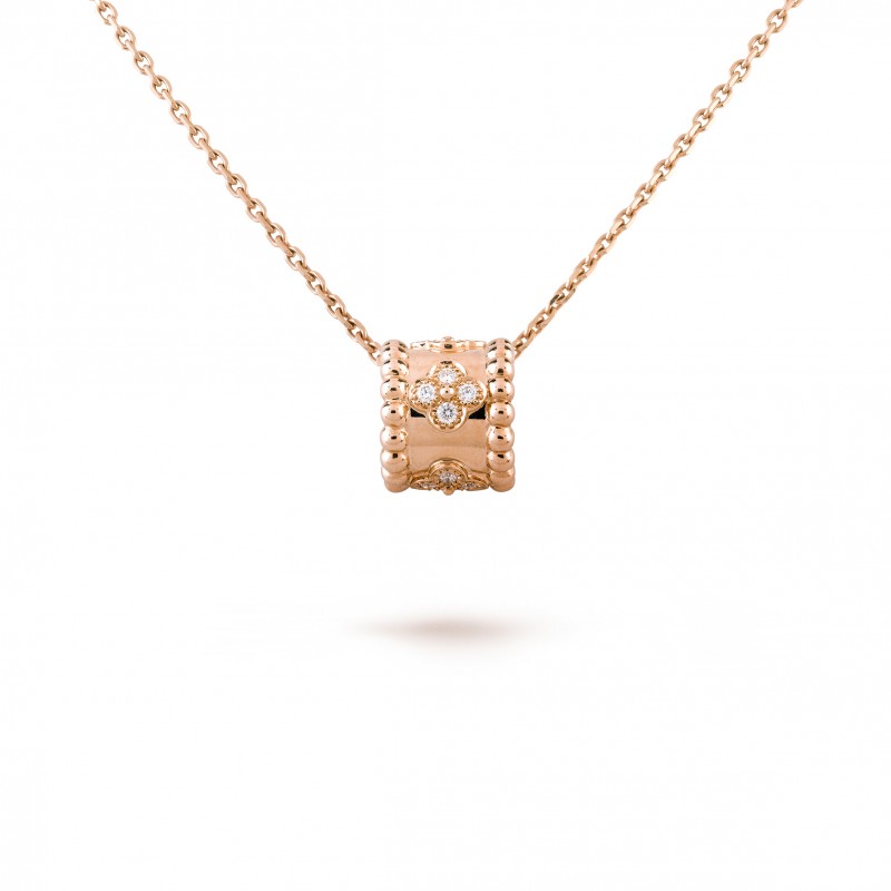 VAN CLEEF ARPELS PERLÉE CLOVERS PENDANT - ROSE GOLD, DIAMOND  VCARO2EE00