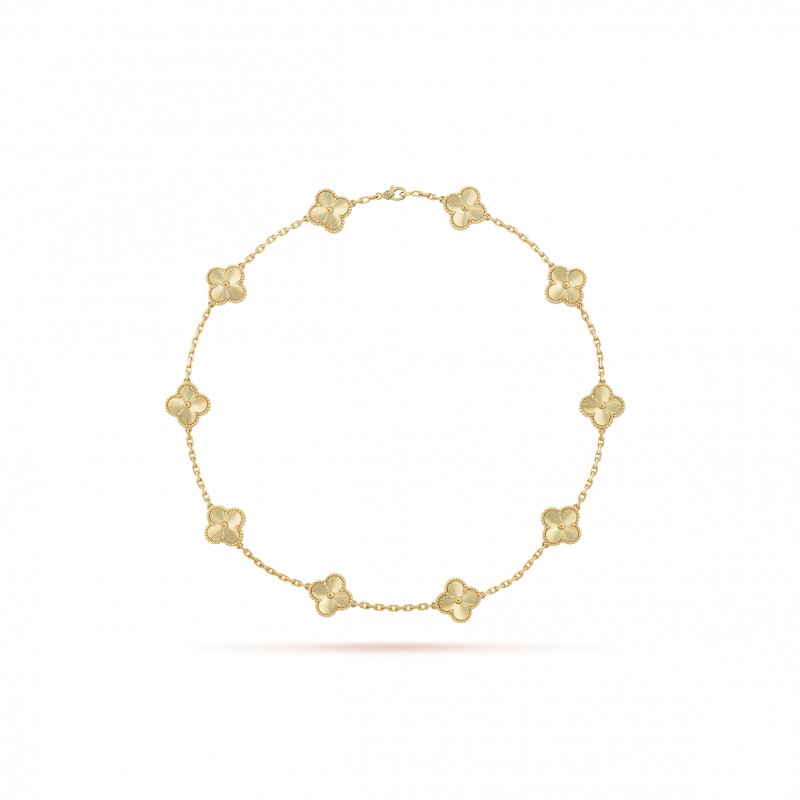 VAN CLEEF ARPELS VINTAGE ALHAMBRA NECKLACE, 10 MOTIFS - YELLOW GOLD  VCARP3JJ00