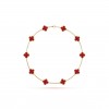 VAN CLEEF ARPELS VINTAGE ALHAMBRA NECKLACE, 10 MOTIFS - YELLOW GOLD, CARNELIAN  VCARD40600