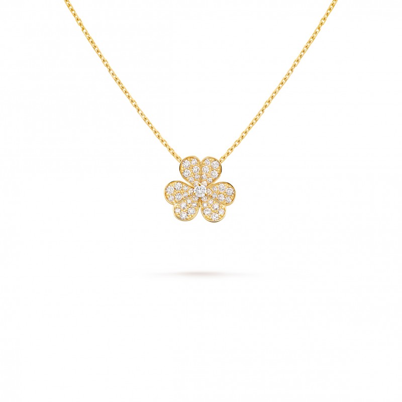 VAN CLEEF ARPELS FRIVOLE PENDANT, SMALL MODEL - YELLOW GOLD, DIAMOND  VCARP2V100