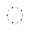 VAN CLEEF ARPELS VINTAGE ALHAMBRA NECKLACE, 10 MOTIFS - YELLOW GOLD, DIAMOND, MALACHITE  VCARO9J400