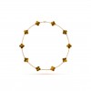 VAN CLEEF ARPELS VINTAGE ALHAMBRA NECKLACE, 10 MOTIFS - YELLOW GOLD, TIGER EYE  VCARD40700