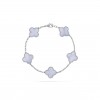 VAN CLEEF ARPELS VINTAGE ALHAMBRA BRACELET, 5 MOTIFS - WHITE GOLD, CHALCEDONY VCARD34700