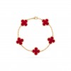 VAN CLEEF ARPELS VINTAGE ALHAMBRA BRACELET, 5 MOTIFS - YELLOW GOLD, CARNELIAN  VCARD35500