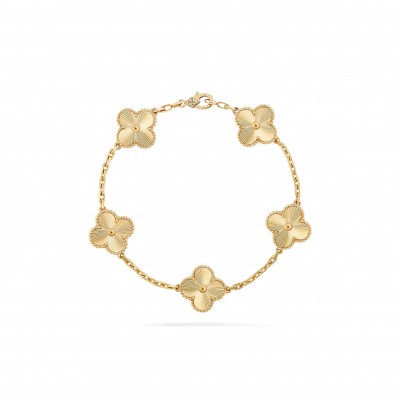 VAN CLEEF ARPELS VINTAGE ALHAMBRA BRACELET, 5 MOTIFS - YELLOW GOLD  VCARP3JK00