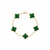 VAN CLEEF ARPELS VINTAGE ALHAMBRA BRACELET, 5 MOTIFS - YELLOW GOLD, MALACHITE  VCARL80900