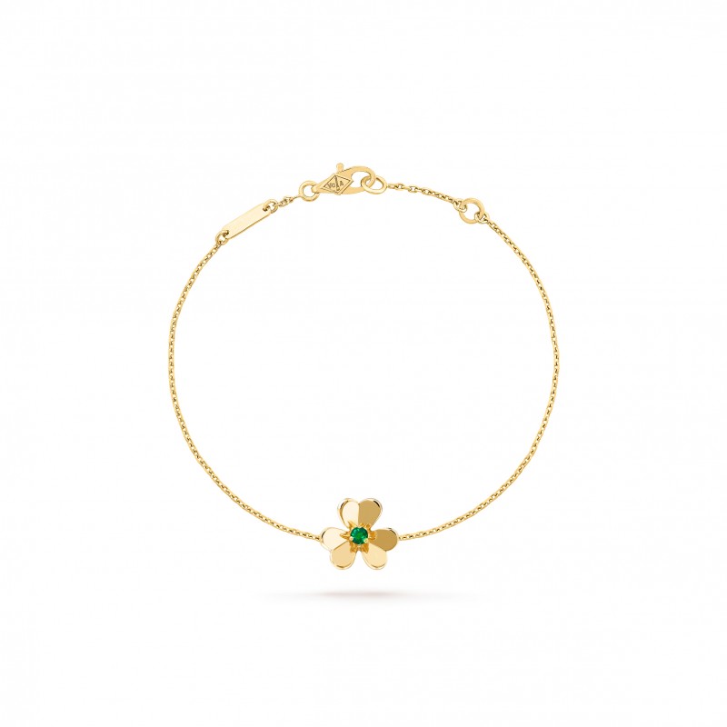 VAN CLEEF ARPELS FRIVOLE BRACELET, MINI MODEL - YELLOW GOLD, EMERALD  VCARP7SC00