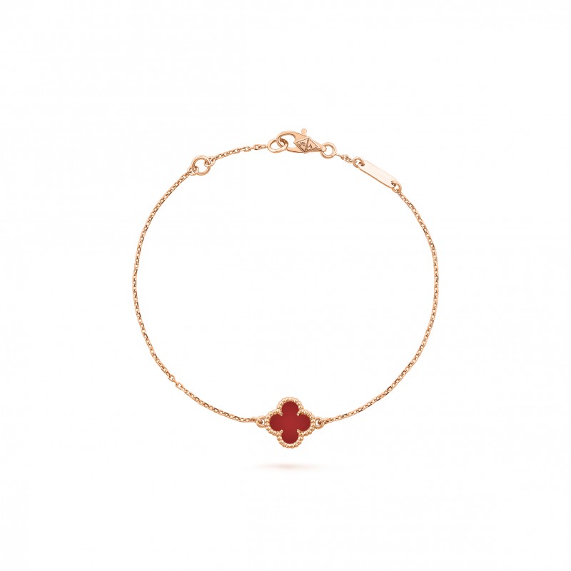 VAN CLEEF ARPELS SWEET ALHAMBRA BRACELET - ROSE GOLD, CARNELIAN VCARN59K00