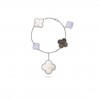 VAN CLEEF  ARPELS MAGIC ALHAMBRA BRACELET, 5 MOTIFS - WHITE GOLD, CHALCEDONY, MOTHER-OF-PEARL  VCARL62400