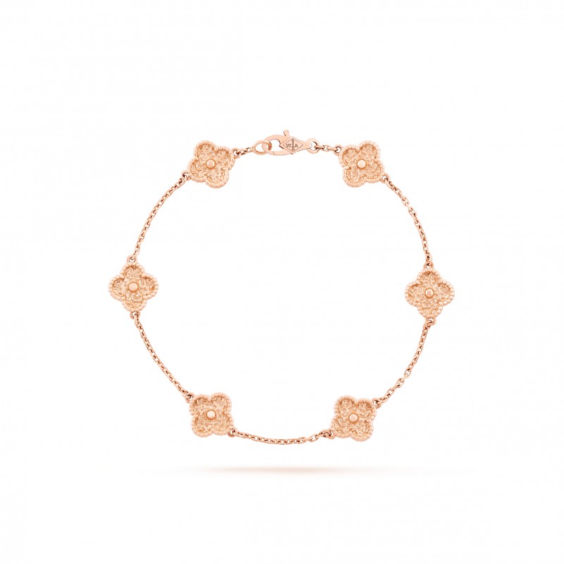 VAN CLEEF ARPELS SWEET ALHAMBRA BRACELET, 6 MOTIFS - ROSE GOLD  VCARO8DD00