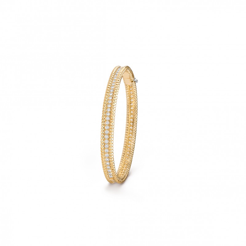 VAN CLEEF ARPELS PERLÉE DIAMONDS BRACELET, 1 ROW, MEDIUM MODEL - YELLOW GOLD, DIAMOND  VCARP27B00