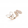 VAN CLEEF ARPELS TWO BUTTERFLY BETWEEN THE FINGER RING - ROSE GOLD, DIAMOND, MOTHER-OF-PEARL  VCARO7AL00