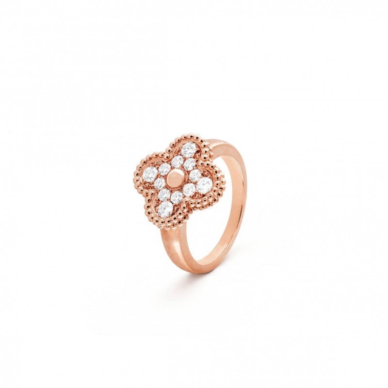 VAN CLEEF ARPELS VINTAGE ALHAMBRA RING - ROSE GOLD, DIAMOND  VCARP2R400