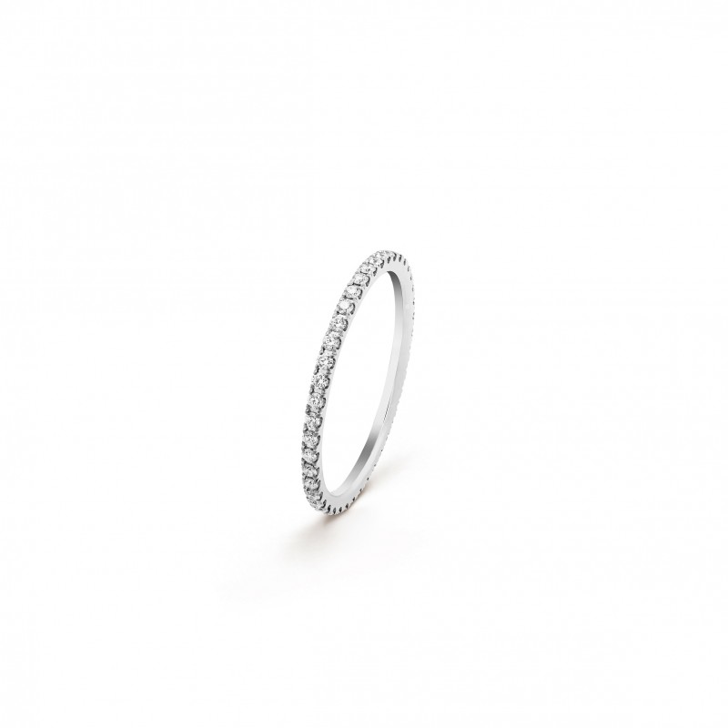 VAN CLEEF ARPELS FÉLICITÉ WEDDING BAND, 1.25 MM - WHITE GOLD, DIAMOND  VCARO8BP00