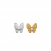 VAN CLEEF ARPELS TWO BUTTERFLY EARRINGS - YELLOW GOLD, DIAMOND, SAPPHIRE  VCARB15100