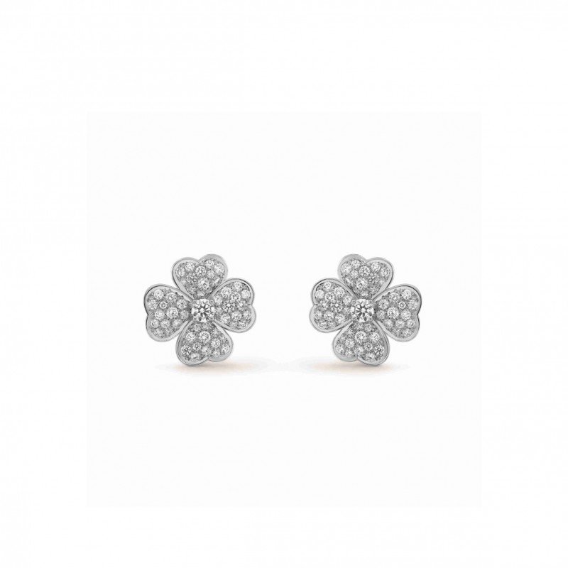 VAN CLEEF ARPELS COSMOS EARRINGS, MEDIUM MODEL - WHITE GOLD, DIAMOND VCARO68J00 VAN CLEEF ARPELS COSMOS EARRINGS, MEDIUM MODEL - WHITE GOLD, DIAMOND VCARO68J00