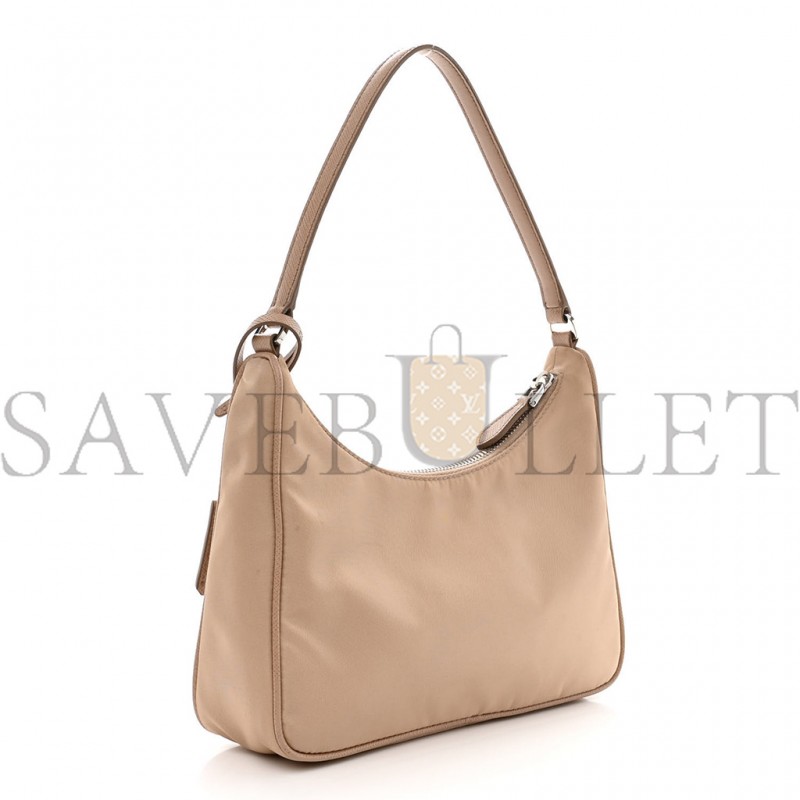 PRADA TESSUTO NYLON SAFFIANO MINI RE-EDITION 2005 BAG CAMMEO (22*17*6cm) PRADA TESSUTO NYLON SAFFIANO MINI RE-EDITION 2005 BAG CAMMEO (22*17*6cm)