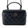 CHANEL MATELASSE 2WAY VANITY CASE BLACK LAMBSKIN AP2199 (16*10*8cm)