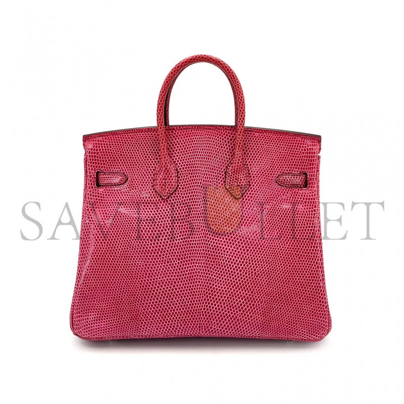 HERMES BIRKIN 25 FUCHSIA LIZARD PHW (25*18*14cm)