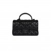 CHANEL MASTER MINI RECTANGULAR TOP HANDLE FLAP BAG SO BLACK LAMBSKIN AS2431 (20*13*6cm)