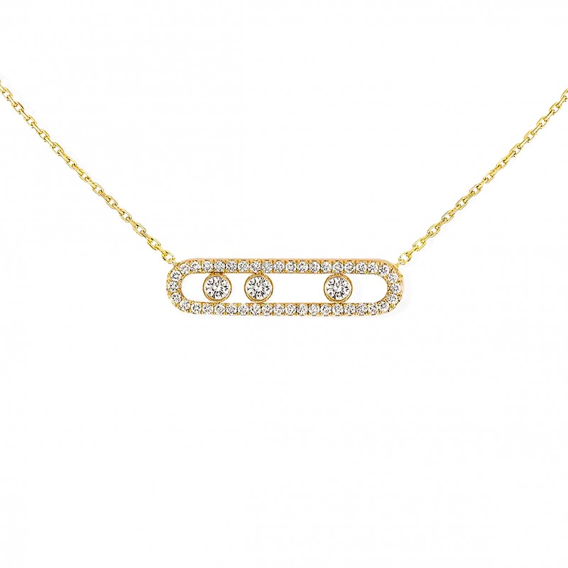 MESSIKA PARIS MOVE PAVÉ YELLOW GOLD DIAMOND NECKLACE 